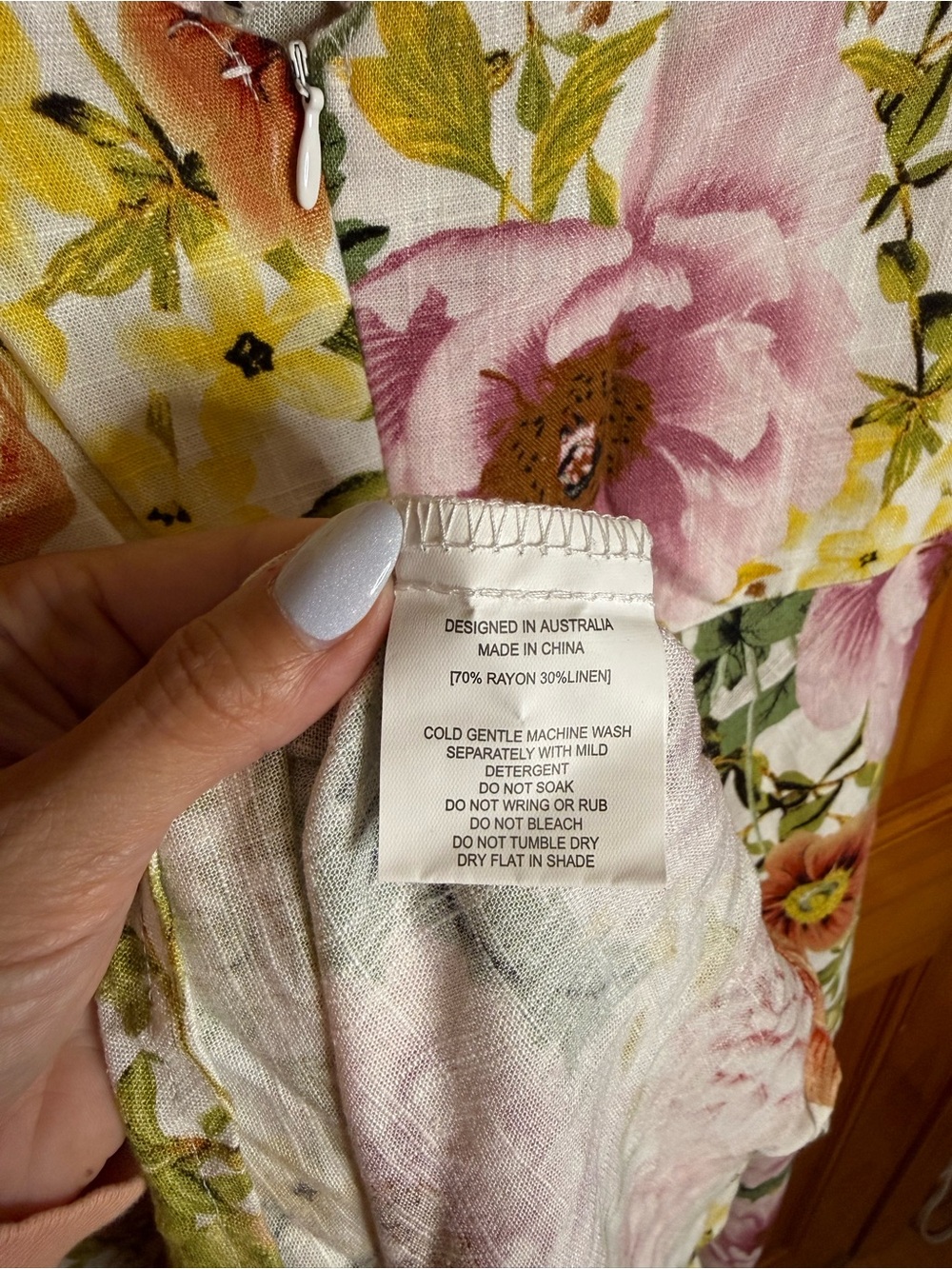 Paper Heart Floral V-Neck Maxi Dress Linen Blend Size Medium - Picture 7 of 8